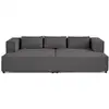 Image de Stella - canapé droit 3 places avec double méridienne - assise profonde - en velours côtelé - lisa design - gris foncé STELLA