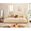 Image de Stella - Canapé Droit 3 Places Avec Double Méridienne - Assise Profonde - En Velours Côtelé - Beige
