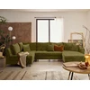 Image de Rune - Canapé Panoramique D'angle Gauche 7 Places En Velours Texturé - Vert Olive