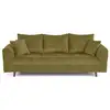Image de Rune - canapé droit 3 places en velours texturé - lisa design - vert olive RUNE
