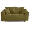 Image de Rune - canapé droit 2 places en velours texturé - lisa design - vert olive RUNE