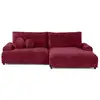 Image de Nelly - canapé d'angle droit 4 places convertible avec coffre en velours texturé - lisa design - prune NELLY