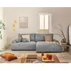 Image de Nelly - Canapé D'angle Droit 4 Places Convertible Avec Coffre En Velours Texturé - Gris
