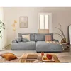 Image de Nelly - canapé dangle droit 4 places convertible avec coffre en velours texturé - Gris