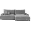 Image de Nelly - canapé d'angle droit 4 places convertible avec coffre en velours texturé - lisa design - gris NELLY