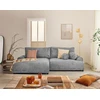 Image de Nelly - Canapé D'angle Gauche 4 Places Convertible Avec Coffre En Velours Texturé - Gris