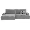 Image de Nelly - canapé d'angle gauche 4 places convertible avec coffre en velours texturé - lisa design - gris NELLY