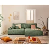 Image de Nelly - Canapé D'angle Droit 4 Places Convertible Avec Coffre En Velours Texturé - Vert Sauge