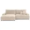 Image de Nelly - canapé d'angle gauche 4 places convertible avec coffre en velours texturé - lisa design - beige NELLY