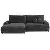 Image de Nelly - canapé d'angle gauche 4 places convertible avec coffre en velours texturé - lisa design - gris anthracite NELLY