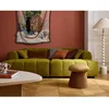 Image de Ray - canapé droit 4 places avec double méridienne - assise profonde - en tissu texturé - Vert