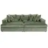 Image de Collins - canapé droit 4 places avec double méridienne - assise profonde - en velours texturé - lisa design - vert COLLINS