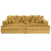 Image de Collins - canapé droit 4 places avec double méridienne - assise profonde - en velours texturé - lisa design - jaune COLLINS