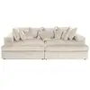 Image de Collins - canapé droit 4 places avec double méridienne - assise profonde - en velours texturé - lisa design - beige COLLINS