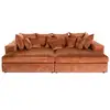 Image de Collins - canapé droit 4 places avec double méridienne - assise profonde - en velours texturé - lisa design - terracotta COLLINS