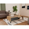 Image de Tribeca - Table Basse - Effet Bois Et Métal Noir - 1 Tiroir Et 1 Niche - 110 Cm - Bois / Noir