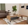 Image de Tribeca - table basse - effet bois et métal noir - 1 tiroir et 1 niche - 110 cm - Bois / Noir