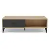 Image de Tribeca - table basse - effet bois et métal noir - 1 tiroir et 1 niche - 110 cm - best mobilier - bois et noir TRIBECA