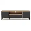 Image de Tribeca - meuble tv - effet bois et métal noir - 2 portes et 1 tiroir - 160 cm - best mobilier - bois et noir TRIBECA