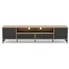Image de Tribeca - meuble tv - effet bois et métal noir - 2 portes et 2 tiroirs - 200 cm - best mobilier - bois et noir TRIBECA