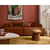 Image de Ray - Canapé Droit 4 Places Avec Double Méridienne - Assise Profonde - En Tissu Texturé - Rouille