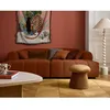 Image de Ray - canapé droit 4 places avec double méridienne - assise profonde - en tissu texturé - Rouille