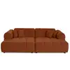 Image de Ray - canapé droit 4 places avec double méridienne - assise profonde - en tissu texturé - lisa design - rouille RAY