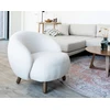 Image de Nayeli - Fauteuil Avec Pieds En Bois D'hévéa - En Tissu Bouclette - Blanc