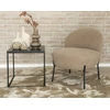 Image de Renato - Fauteuil Avec Pieds En Acier - En Tissu Bouclette - Beige