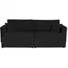 Image de Topaze - canapé droit 4 places avec double méridienne - assise profonde - en velours côtelé - best mobilier - noir TOPAZE