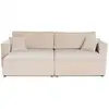Image de Topaze - canapé droit 4 places avec double méridienne - assise profonde - en velours côtelé - best mobilier - beige TOPAZE