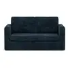 Image de Marilia - canapé 2 places convertible déplimousse en velours texturé - best mobilier - bleu MARILIA