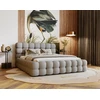 Image de Darling - Lit Coffre - 140x200 Cm - Sommier Inclus - En Velours - Gris