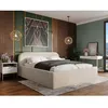 Image de Orane - lit coffre - 160x200 cm - en tissu bouclette - Beige