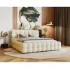 Image de Darling - lit coffre - 180x200 cm - sommier inclus - en velours - Beige