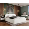 Image de Orane - Lit Coffre - 180x200 Cm - En Tissu Bouclette - Blanc