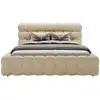 Image de Darling - lit coffre - 180x200 cm - sommier inclus - en tissu bouclette - best mobilier - beige DARLING