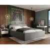 Image de Orane - lit coffre - 180x200 cm - en tissu bouclette - Gris