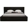Image de Eros - lit coffre - 180x200 cm - sommier inclus - en velours - best mobilier - noir EROS