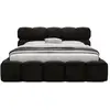 Image de Mariposa - lit coffre - 140x200 cm - sommier inclus - en velours - best mobilier - noir MARIPOSA