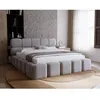 Image de Mariposa - lit coffre - 160x200 cm - sommier inclus - en velours - Gris