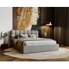 Image de Lotus - Lit Coffre - 160x200 Cm - Sommier Inclus - En Velours - Gris