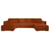 Image de Gabriel - canapé panoramique en u 7 places convertible avec coffre en tissu texturé - best mobilier - rouge GABRIEL