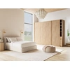 Image de Beanie - Lit Coffre - 160x200 Cm - En Velours - Sommier Inclus - Beige