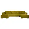 Image de Gabriel - canapé panoramique en u 7 places convertible avec coffre en tissu texturé - best mobilier - vert GABRIEL