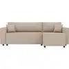 Image de Jonas - canapé d'angle réversible 4 places convertible avec coffre en tissu texturé - best mobilier - beige JONAS