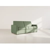 Image de Julia - Canapé 3 Places Convertible Express Couchage Quotidien 140 Cm Matelas 18 Cm En Tissu - Vert