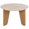 Image de Noeva - table basse - pieds en chêne - plateau effet travertin - 80 cm - lisa design - bois NOEVA