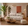 Image de Yulin - Canapé D'angle Droit 4 Places Convertible Avec Coffre En Tissu Bouclette - Beige