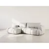 Image de Yulin - Canapé dangle gauche 4 places convertible avec coffre en tissu bouclette - Gris clair